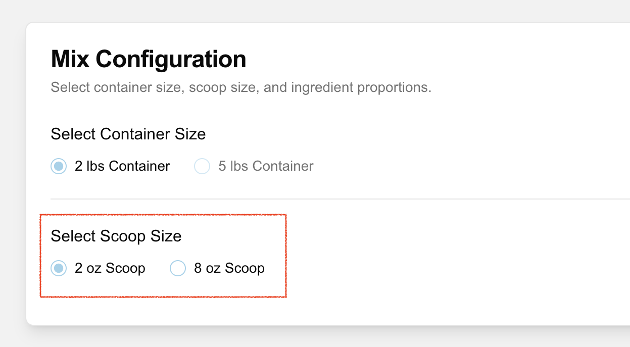 Container size selection